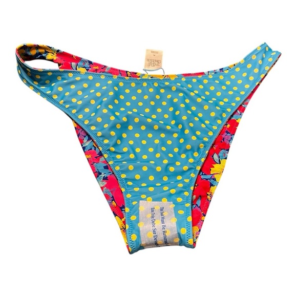 NWOT Wild Fable Reversible Blue and Yellow Polka Dot Bikini Bottom (XL) - Picture 3 of 5